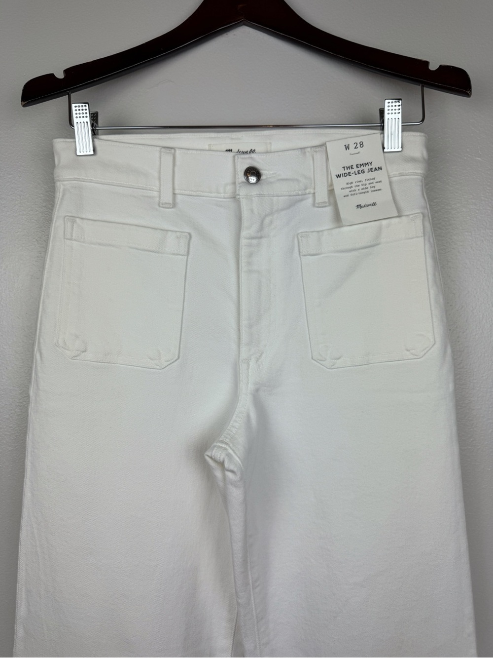 Madewell Emmy Super Stretch Denim Wide Leg Jeans White Size 28 NWT - Picture 5 of 10